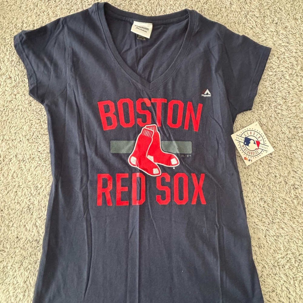 Majestic Fan Boston Red Sox tee shirt Fashion Navy Shirt